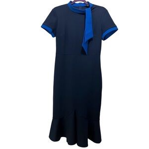 New VF Show Contrast Navy Short Sleeve Dress